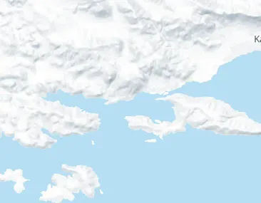 Map: the airport between Trogir and Kaštela, with the marinas of Trogir bay
