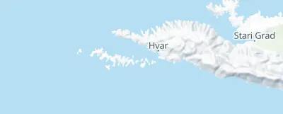 Map: Vinogradišće bay on the south side of Sveti Klement, the largest of the Pakleni Islands, west of Hvar town