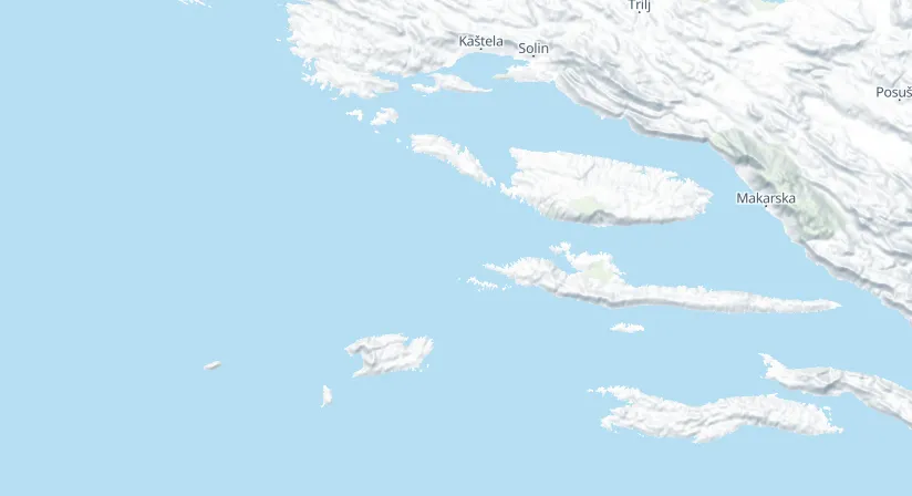 Map of the seven-day Split route