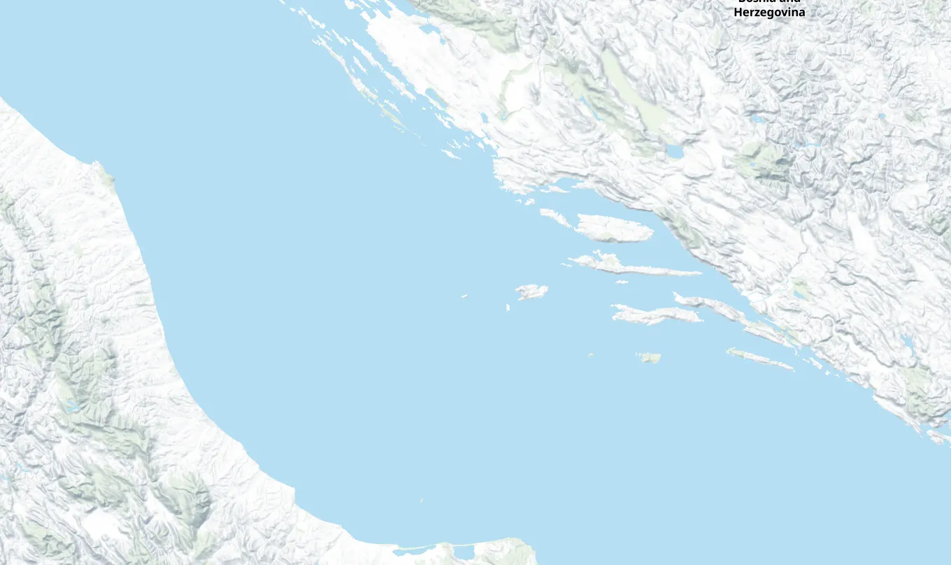 The routes from Split and Trogir, and on to Dubrovnik