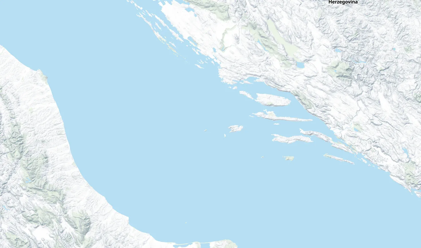 The routes from Split and Trogir, and on to Dubrovnik