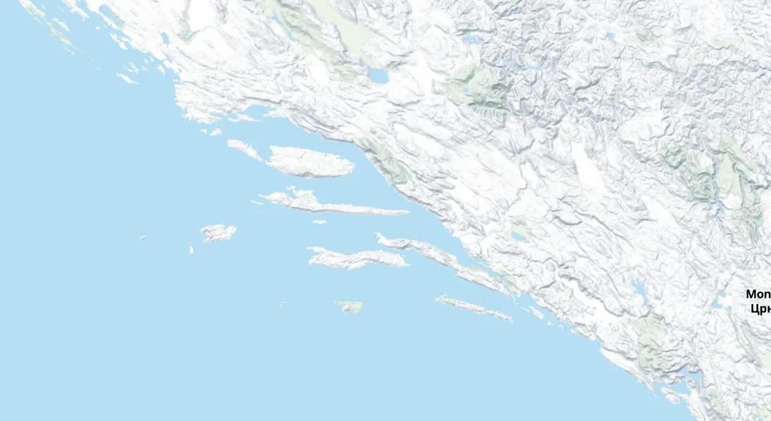The routes from Split and Trogir, and on to Dubrovnik
